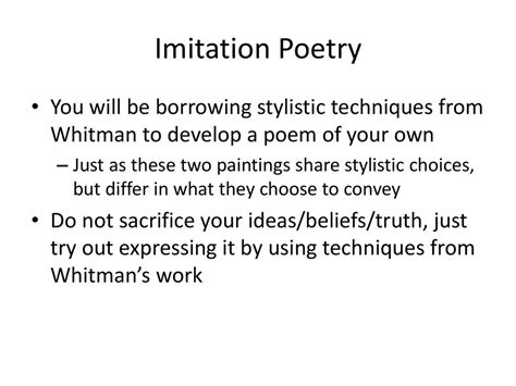 what are the guidelines to writing an imitation poem